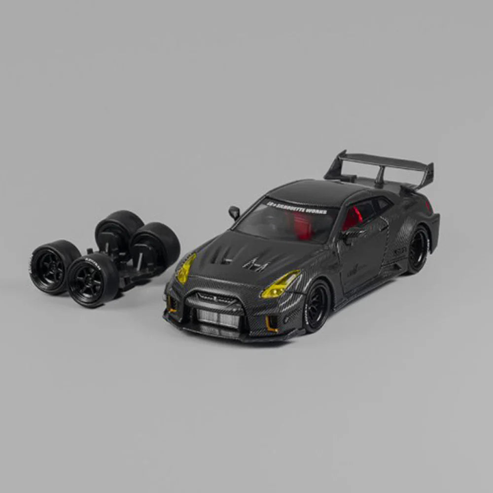 CM Model 1:64 LB Silhouette Works Nissan R35 GT-RR - Black Carbon Fiber