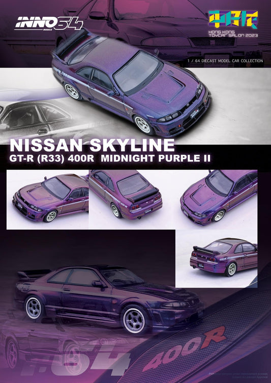 Inno64 1:64 Nissan Skyline GT-R (R33) Nismo 400R Midnight Purple II - 2023 Hong Kong ToyCar Salon Exclusive