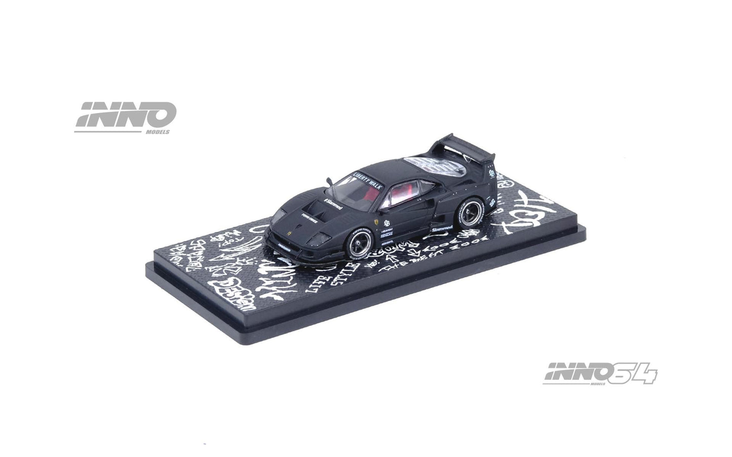 Inno64 1:64 LBWK Ferrari F40 Matte Black - 2023 Hong Kong ToyCar Salon Exclusive