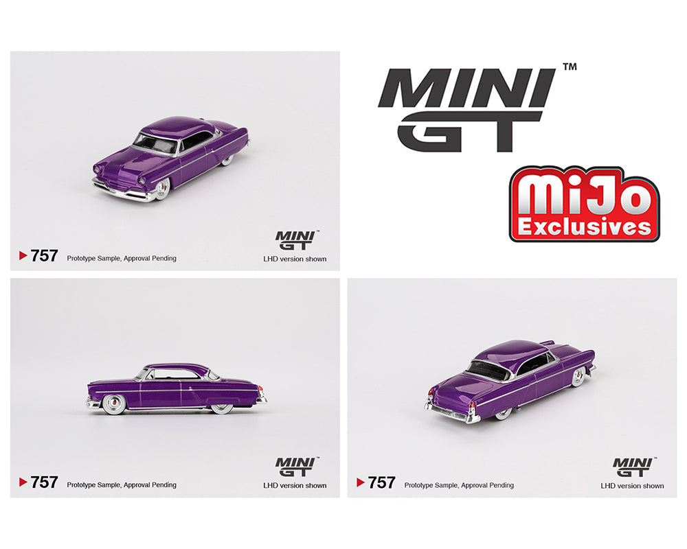 MiniGT 1:64 Lincoln Capri Hot Rod 1954 – Purple Metallic - MiJo Exclusive #757