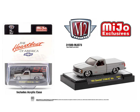 M2 Machines 1:64 1991 Chevrolet C1500 Ss 454 Pickup Truck Limited Edition – Silver – Mijo Exclusive