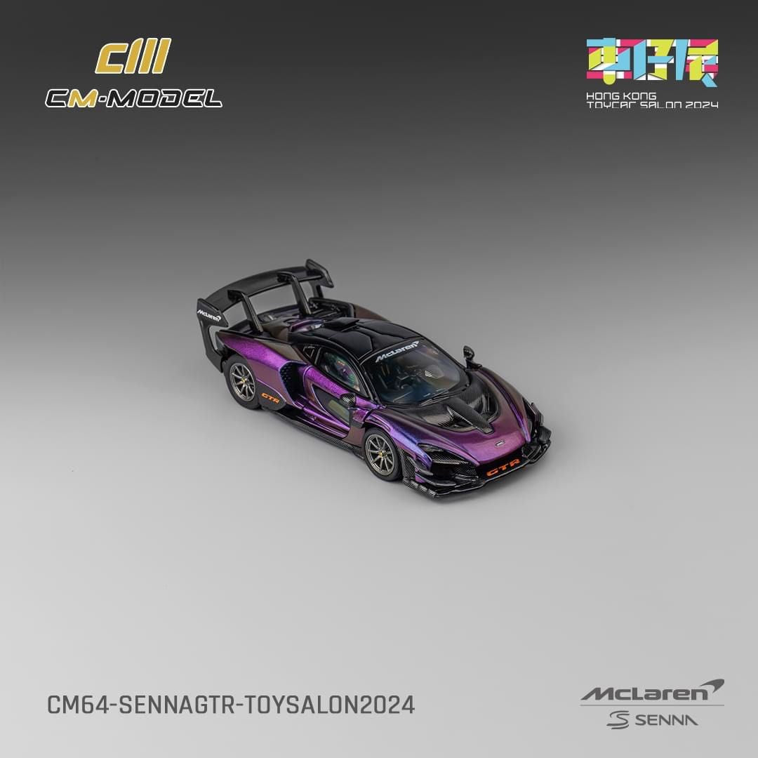 CM Model 1:64 McLaren Senna GTR Magic Purple - 2024 HK Hong Kong Toy Car Salon