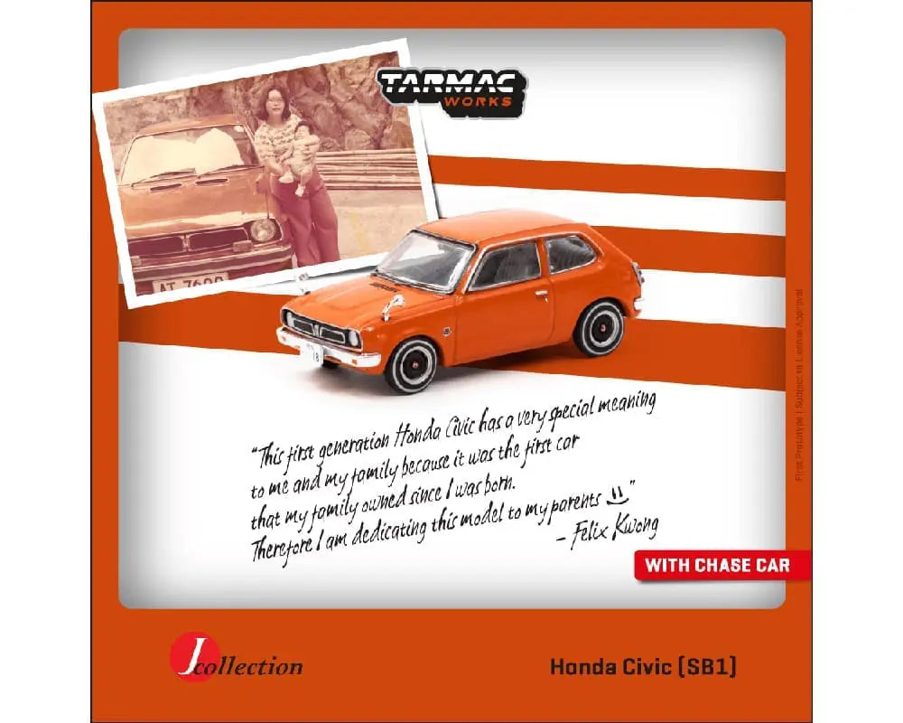 Tarmac Works X J Collection 1:64 Honda Civic (SB1) – Orange