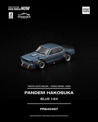 Pop Race 1:64 Tokyo Auto Salon Hong Kong 2025 Exclusive - Pandem Hakosuka Matte Blue