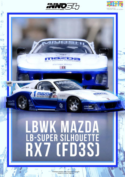 Inno64 1:64 LBWK Mazda RX-7 FD Super Silhouette - Hong Kong 2024 Toy Car Salon Exclusive