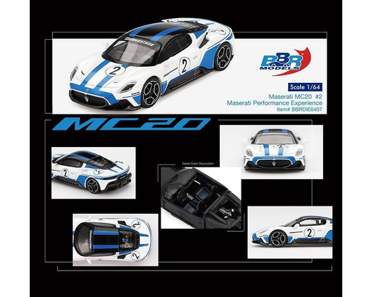 BBR Models 1:64 Maserati MC20 #2 Maserati Performance Experience – White