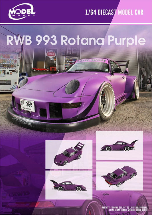 Model Model 1:64 Porsche RWB 993 Rotana Purple