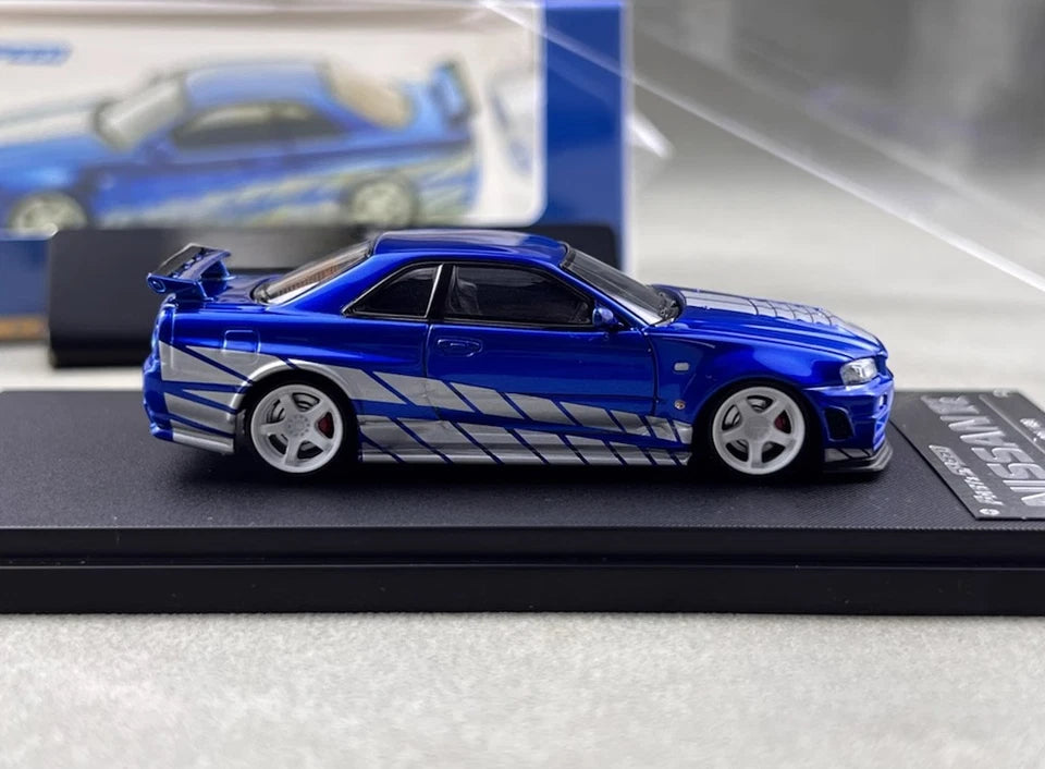 Fast Speed 1:64 Nissan Skyline R34 Z-Tune Blue/Silver