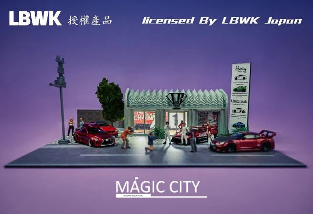 Magic City 1:64 Liberty Walk LBWK Street Scene Diorama Complete 4pc Set