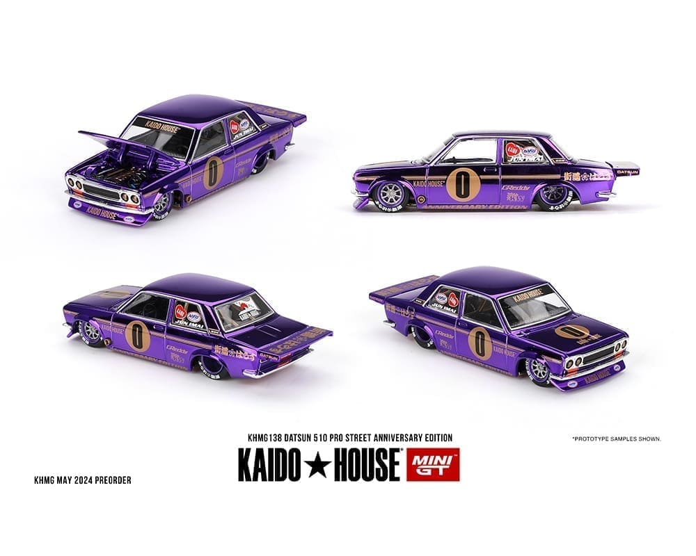 MiniGT X Kaido House 1:64 Datsun 510 Pro Street Anniversary Edition – Purple