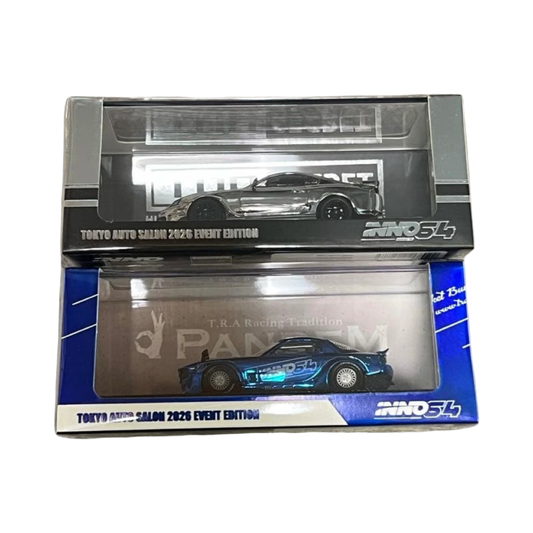 Inno64 1:64 Toyota Supra Top Secret & Mazda RX-7 Pandem *PAIR* - 2026 Tokyo Auto Salon Japan