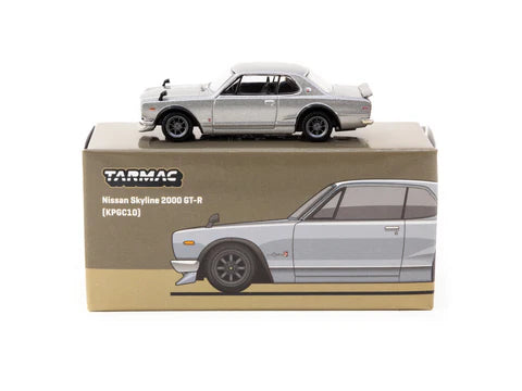 Tarmac Works 1:64 Nissan Skyline 2000 GT-R (KPGC10) – Silver – Global 64