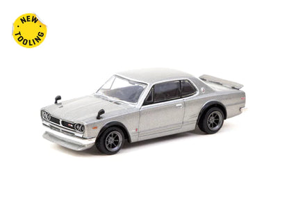 Tarmac Works 1:64 Nissan Skyline 2000 GT-R (KPGC10) – Silver – Global 64