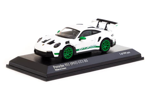 MiniChamps X Tarmac Works 1:64 Porsche 911 (992) GT3 RS White / Green