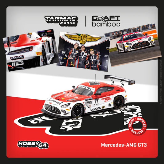 Tarmac Works 1:64 Mercedes-AMG GT3 Indianapolis 8 Hour 2022 #77 Winner - HOBBY64