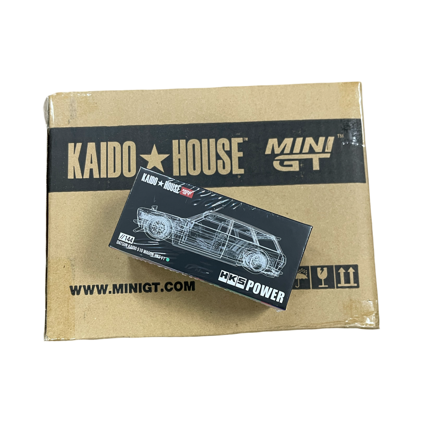 MiniGT X Kaido House 1:64 Datsun 510 Wagon HKS V1 Oil Slick *SEALED CASE* KHMG144