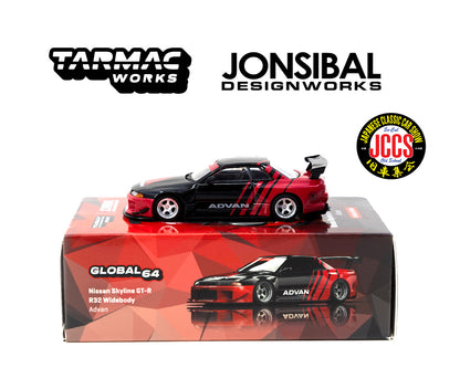 Tarmac Works 1:64 Nissan Skyline GT-R R32 ADVAN Widebody Jonsibal 2024 JCCS Special – Global64