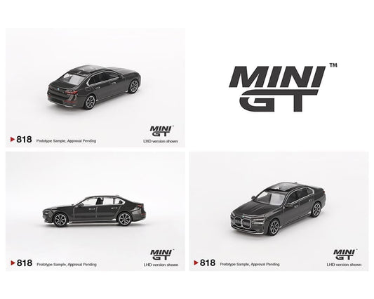 MiniGT 1:64 BMW i7 xDrive60 – Dravit Grey #818