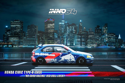 Inno64 1:64 Honda Civic Type-R EK9 "No Good Racing" Red Bull Livery