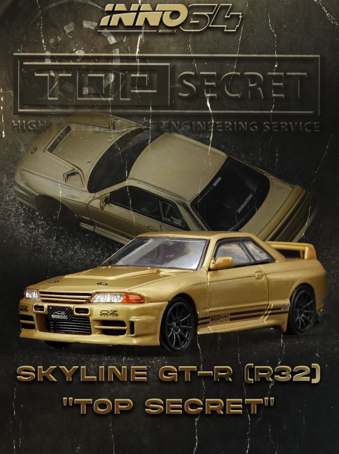 Inno64 1:64 Nissan Skyline GT-R R32 Top Secret (650R) - Gold