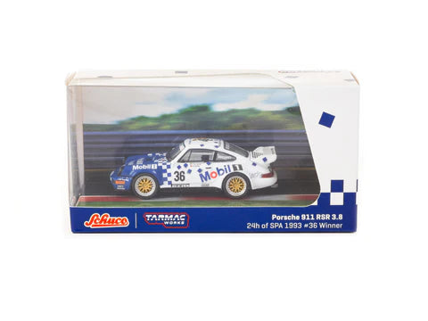 Schuco X Tarmac Works 1:64 Porsche 911 RSR 3.8 24h of SPA 1993 #36 Winner - COLLAB64