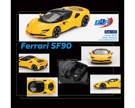 BBR Models 1:64 Ferrari SF90 – Giallo Modena Yellow
