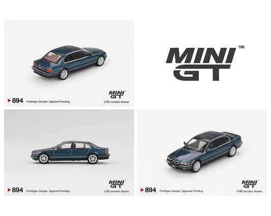 MiniGT 1:64 BMW 750iL – Sorento Blue Metallic #894