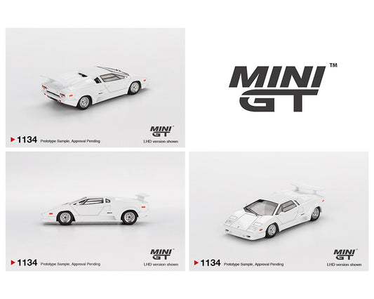 MiniGT 1:64 Lamborghini Countach 25th Anniversary – White #1134