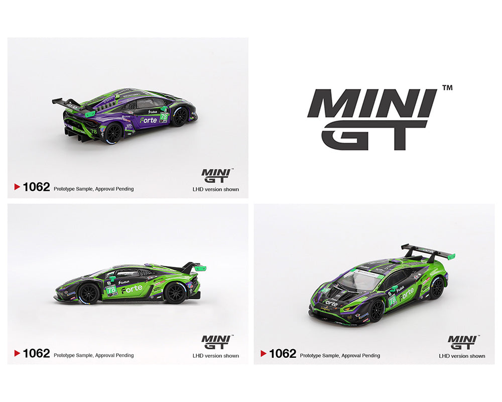 MiniGT 1:64 Lamborghini Huracán GT3 EVO2 #78 Forte Racing 2024 IMSA Daytona 24 Hrs #1062