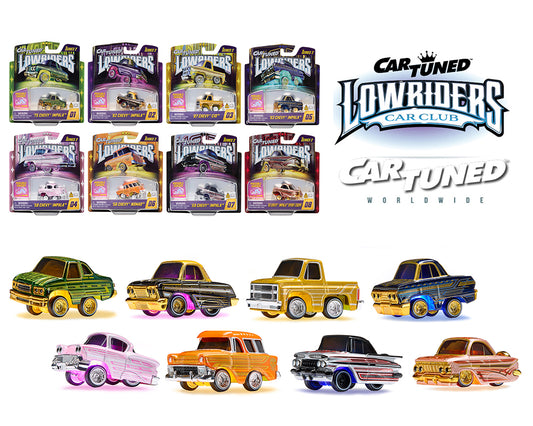 Car Tuned 1:64 Lowriders SHOW GLOW 2026 Series 2 Set Of 8 – L.E.D. Light Up Chassis