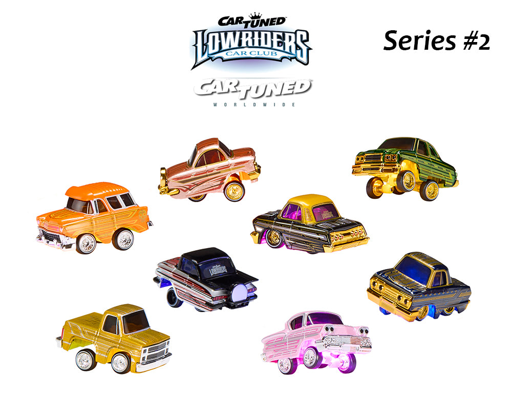 Car Tuned 1:64 Lowriders SHOW GLOW 2026 Series 2 Set Of 8 – L.E.D. Light Up Chassis