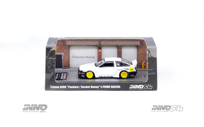 Inno64 1:64 Toyota Corolla Trueno (AE86) Pandem Rocket Bunny "E.Prime Racing" - White