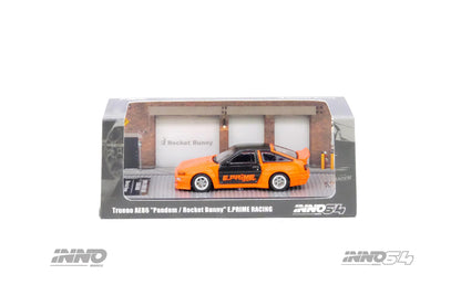 Inno64 1:64 Toyota Corolla Trueno (AE86) Pandem Rocket Bunny "E.Prime Racing" - Orange