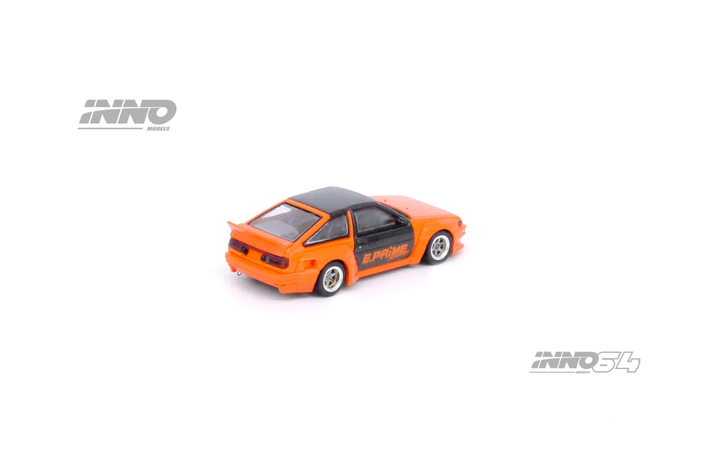 Inno64 1:64 Toyota Corolla Trueno (AE86) Pandem Rocket Bunny "E.Prime Racing" - Orange