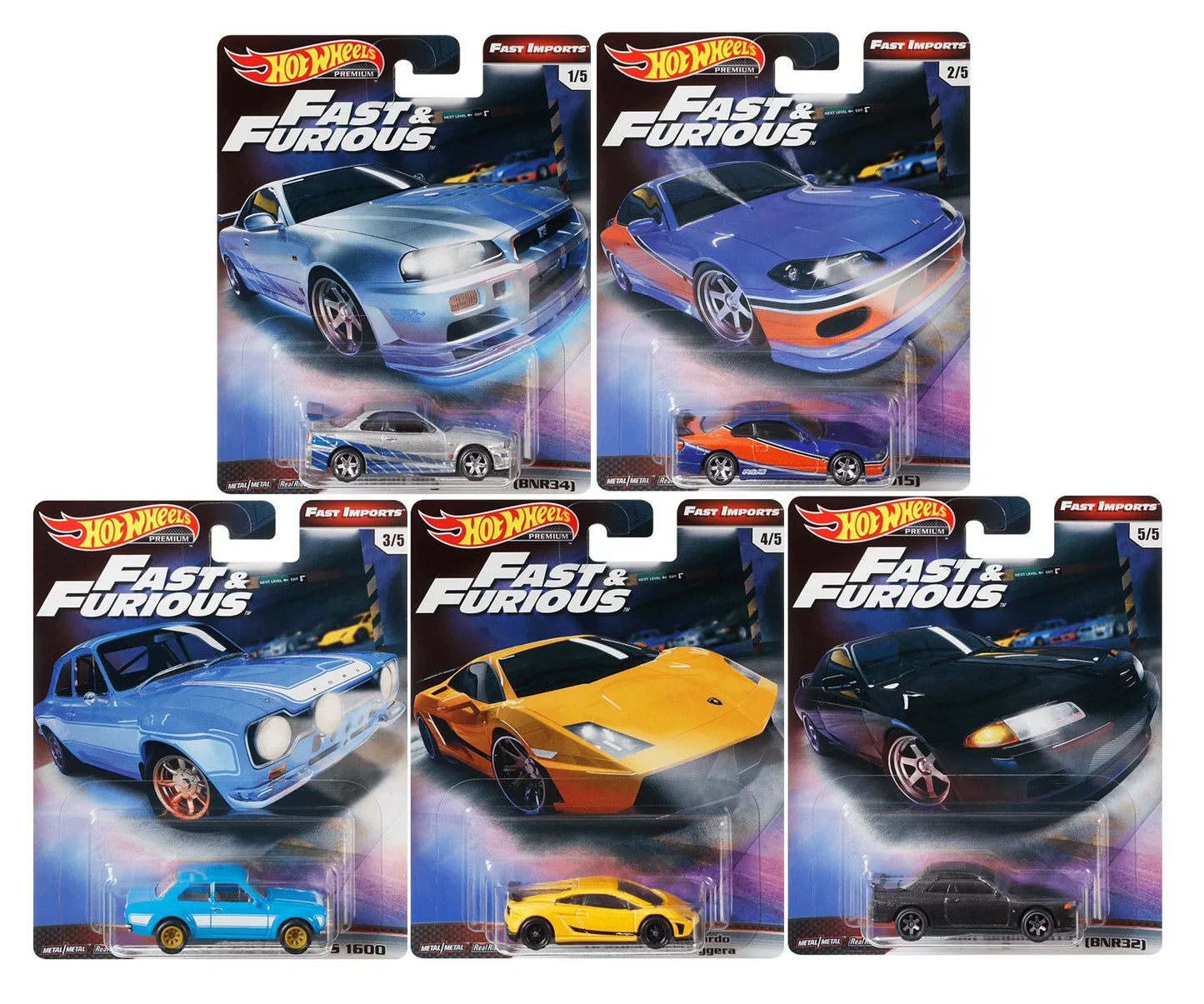 Hot Wheels 1 64 2019 Premium Fast Furious Fast Imports Set Of 5 Myguycollectibles