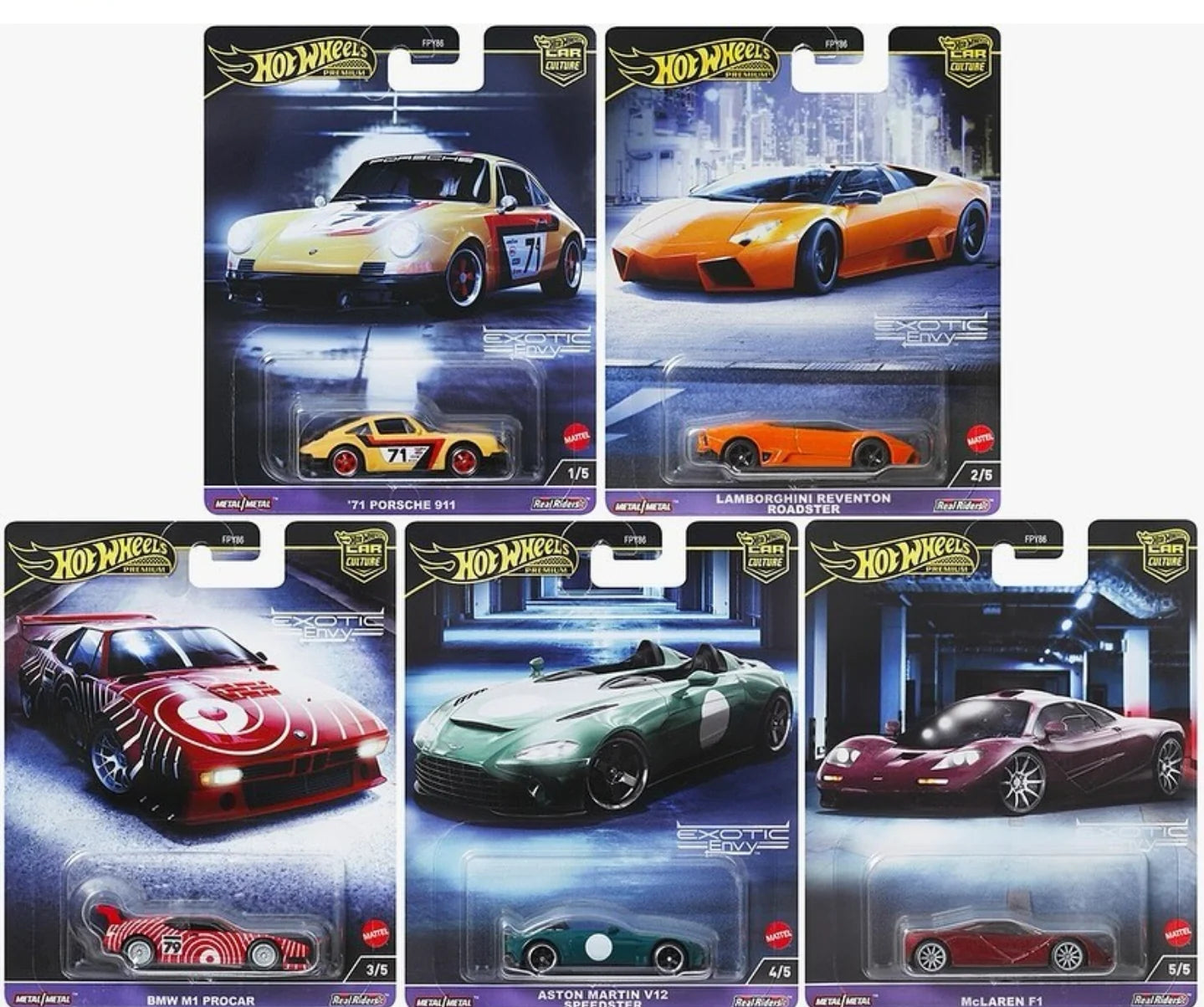 Hot Wheels 1:64 Premium Car Culture 2024 959G Assortment - Exotic Envy *Read Description*