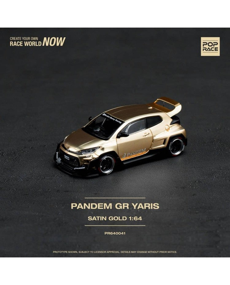 Pop Race 1:64 Pandem GR Yaris - Satin Gold