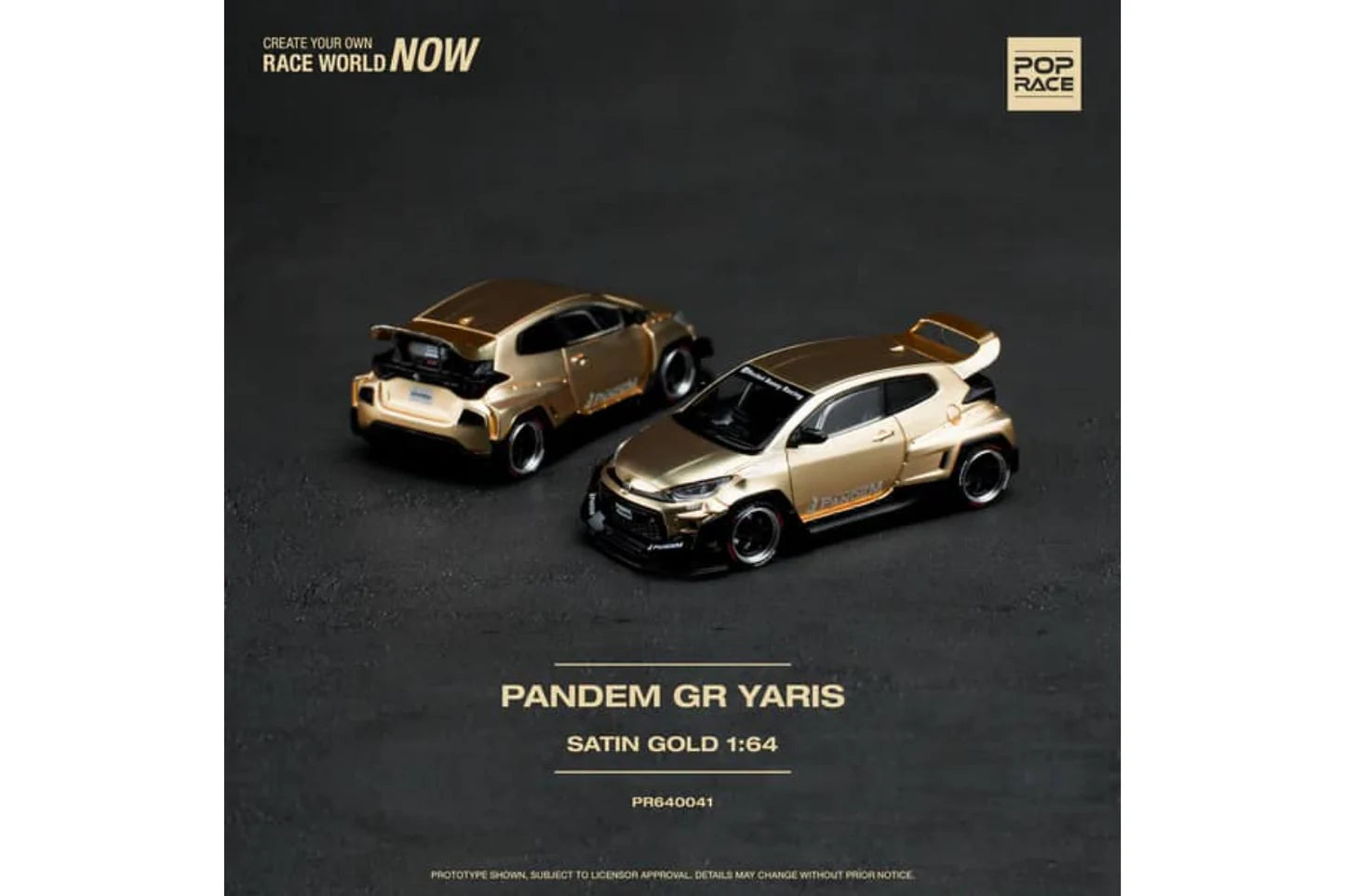 Pop Race 1:64 Pandem GR Yaris - Satin Gold