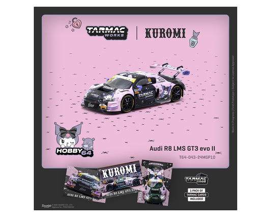 Tarmac Works 1:64 Audi R8 LMS GT3 evo II Kuromi – Uno Racing Macau GT Cup – FIA GT World Cup 2024 – Adderly Fong – Hobby64 & Tarmac Cards