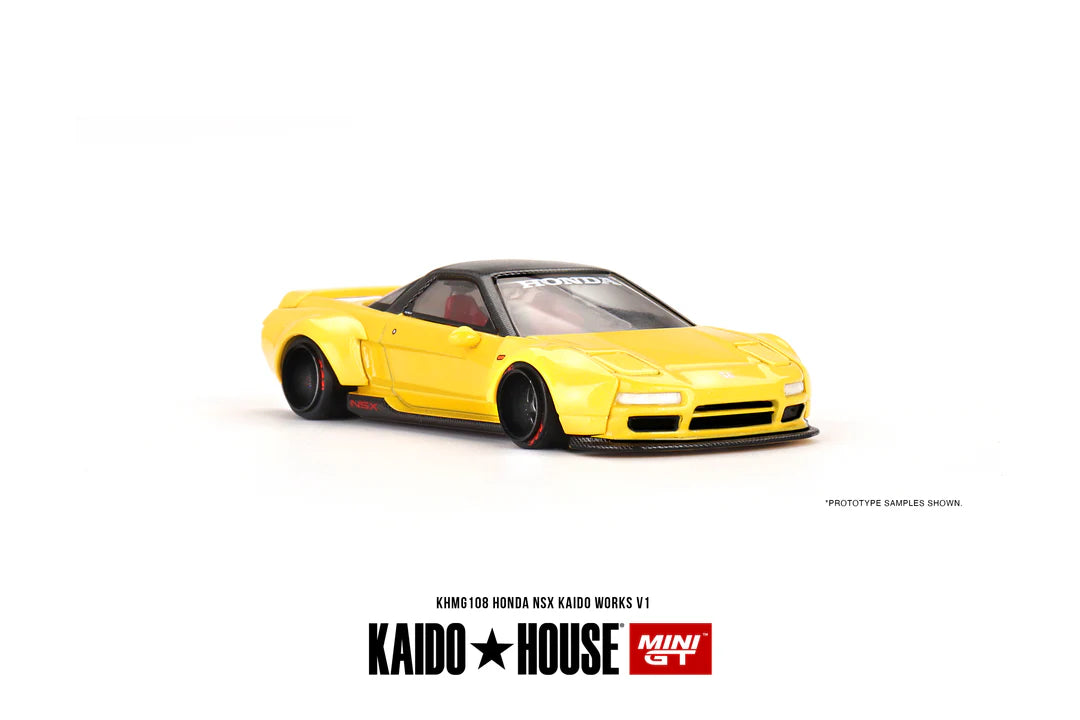 MiniGT X Kaido House 1:64 Honda NSX Kaido Works V1 - Yellow