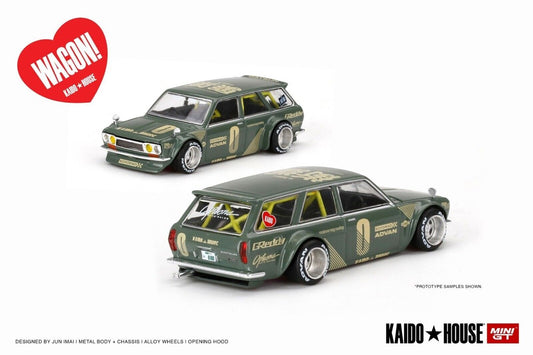 MiniGT X Kaido House 1:64 Datsun Kaido 510 Wagon - Green