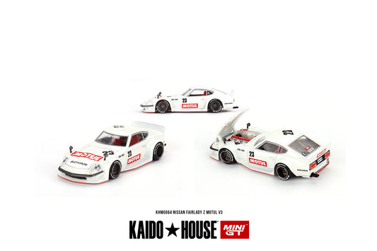 MiniGT X Kaido House 1:64 Datsun Kaido Fairlady Z Motul V3 - White