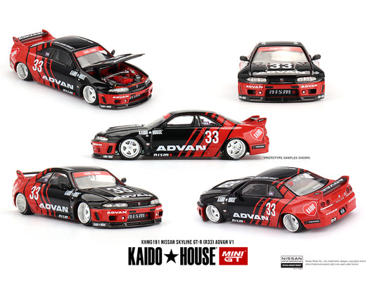 MiniGT X Kaido House 1:64 Nissan Skyline GT-R R33 Kaido Works - ADVAN