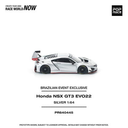 Pop Race 1:64 Honda NSX GT3 Evo Silver - Brazil Event Exclusive