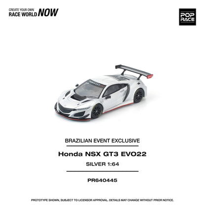 Pop Race 1:64 Honda NSX GT3 Evo Silver - Brazil Event Exclusive