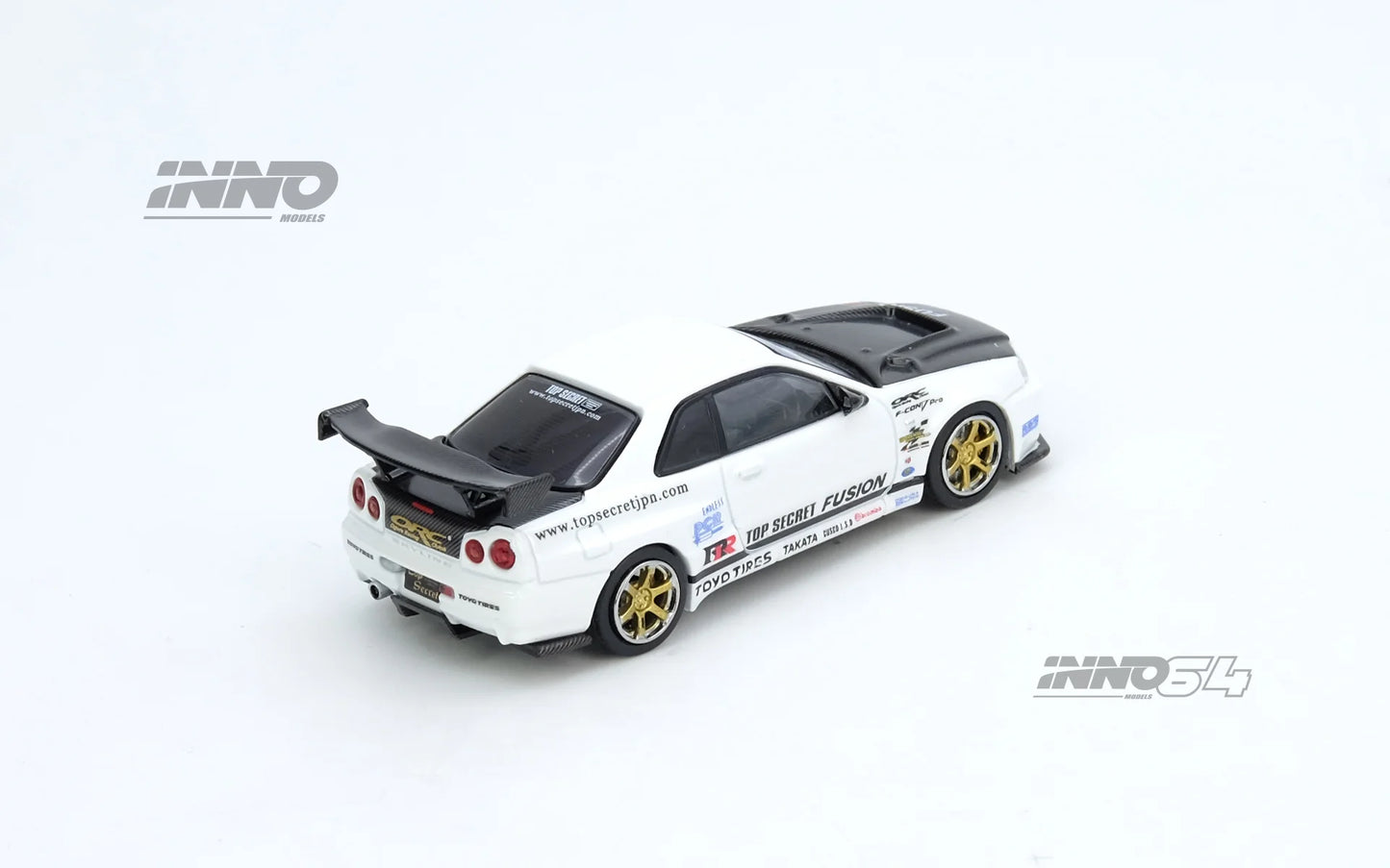 Inno64 1:64 Top Secret R34 GT-R - White
