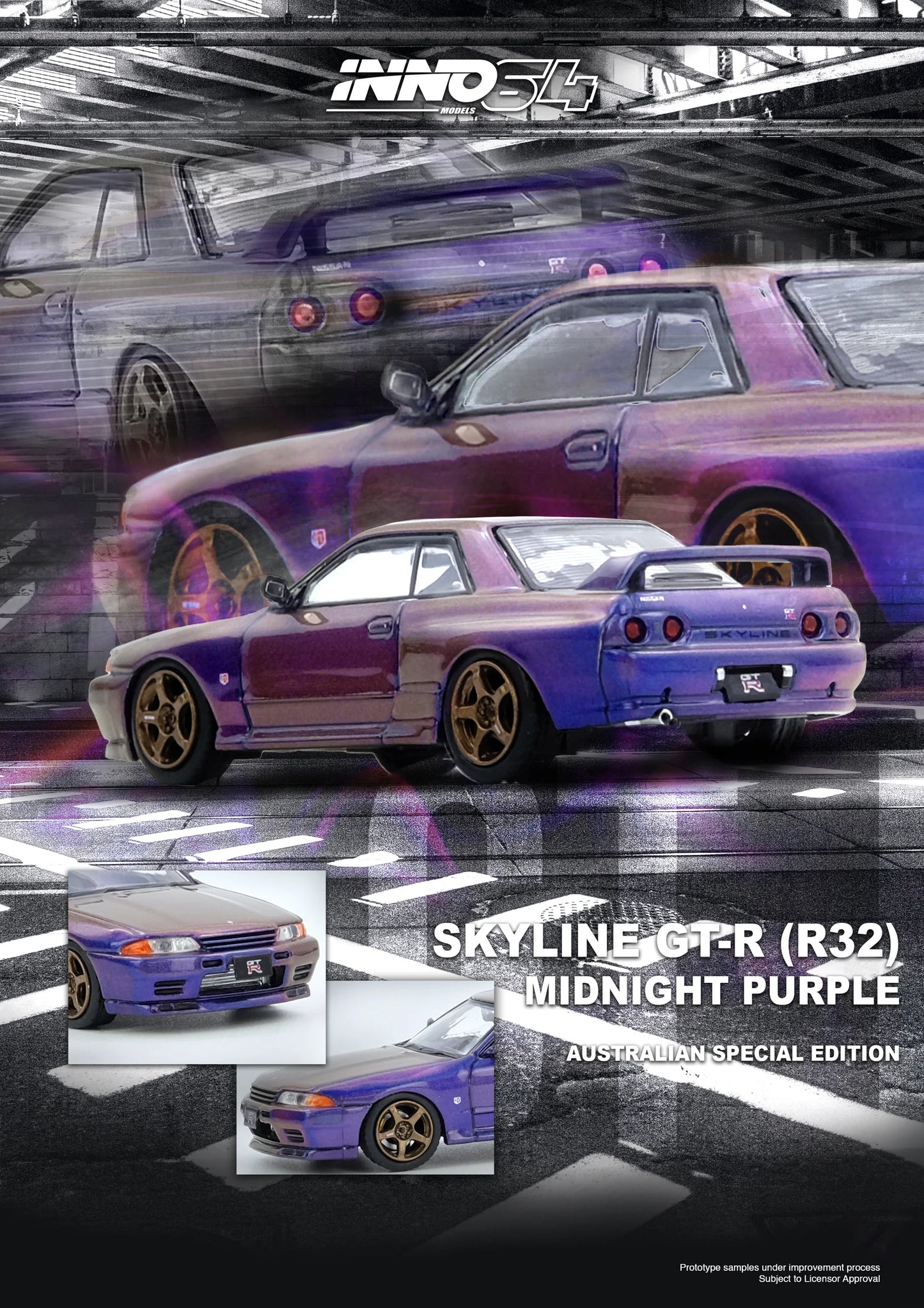 Inno64 1:64 Nissan Skyline GT-R R32 Midnight Purple - Australia Special Edition