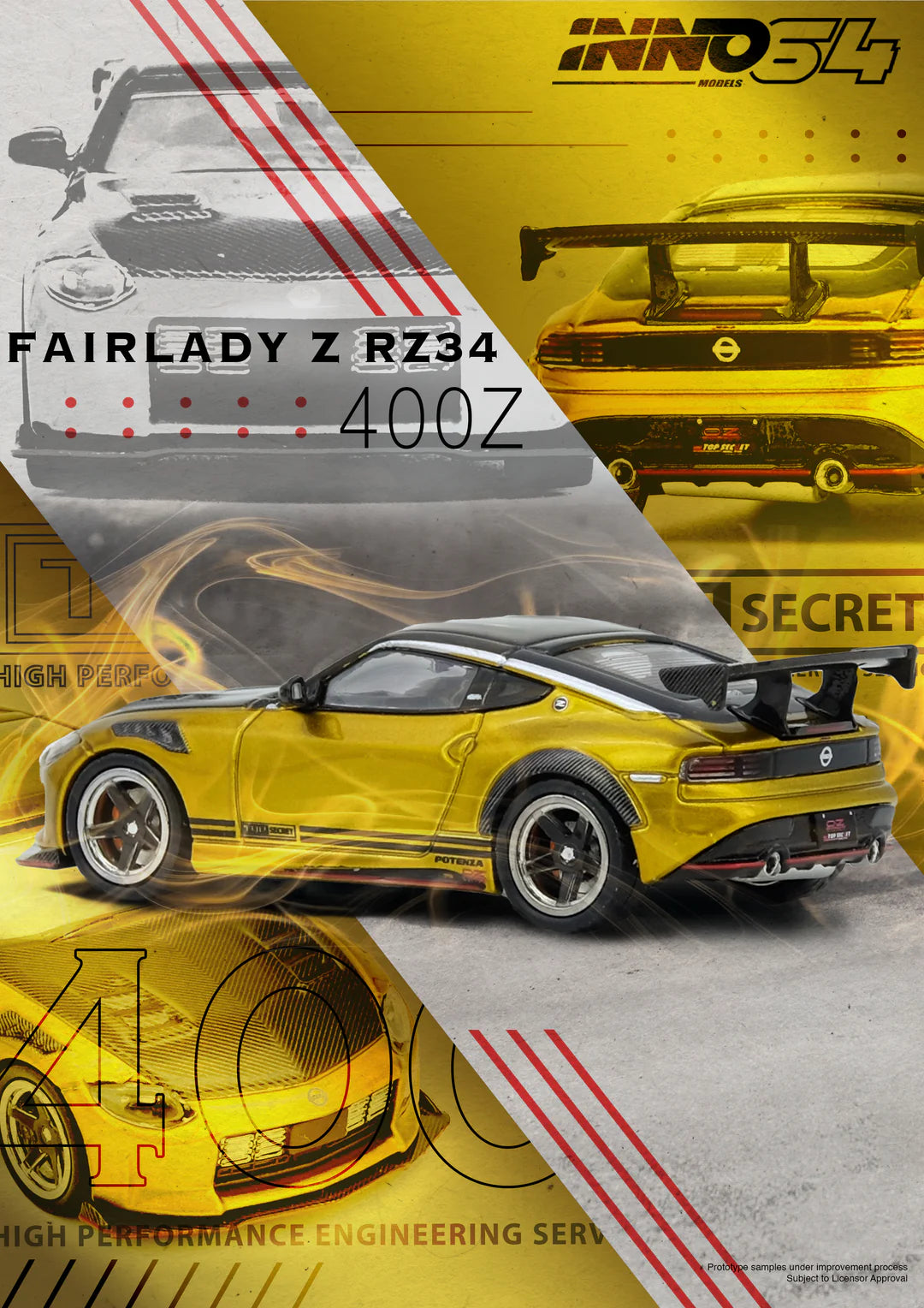 Inno64 1:64 Top Secret Fairlady Z RZ34 - Gold