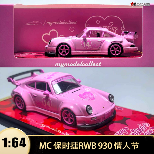 MyModelCollect 1:64 Porsche RWB 930 GT Wing - Pink Valentines Day