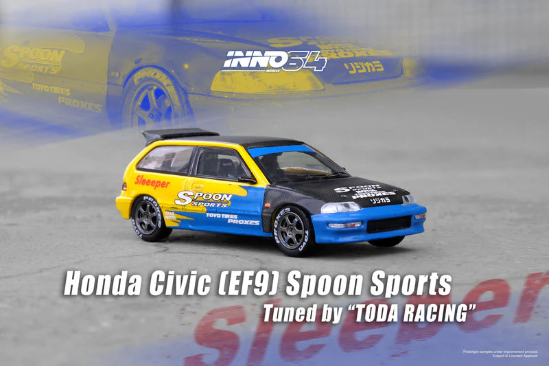 Inno64 1:64 Honda Civic (EF9) Spoon - Tuned BY Toda Racing Japan